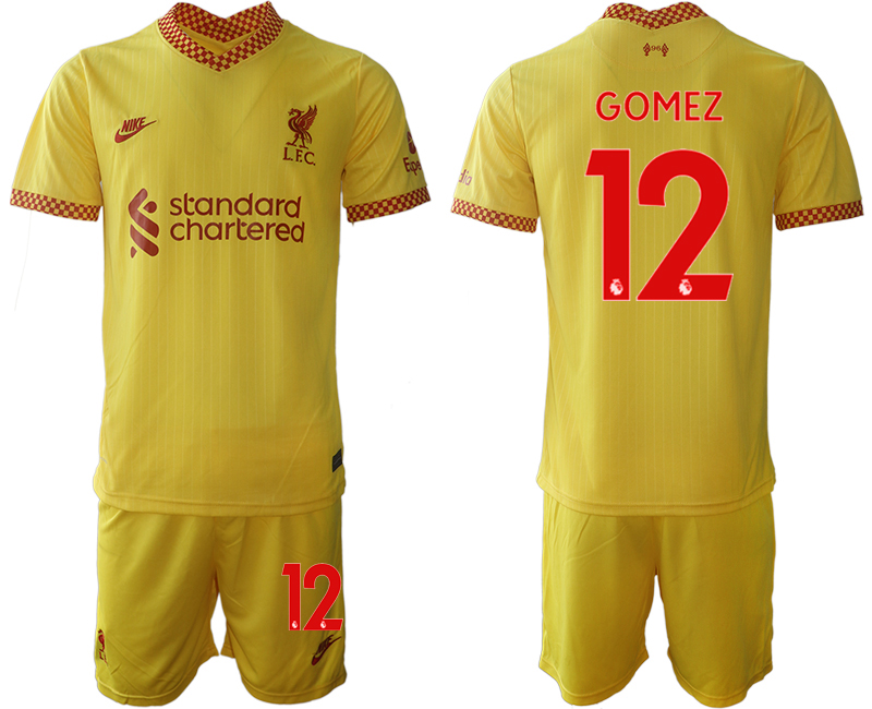 Men 2021-2022 Club Liverpool Second away yellow #12 Soccer Jersey